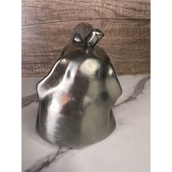 Vtg Elephant Bookend Doorstop Paperweight MCM Silver Gold Trunk Up Elephant - Picture 14 of 16